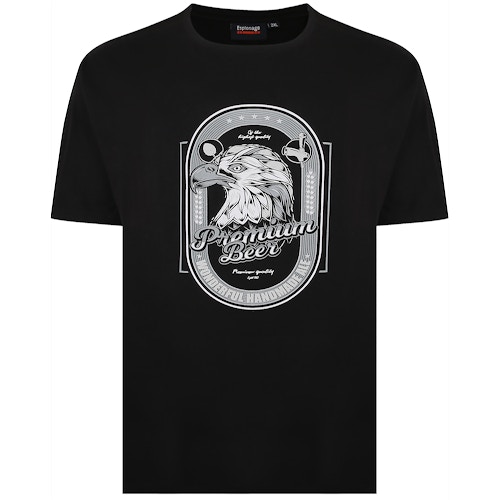 Espionage Premium Beer Print T-Shirt Schwarz